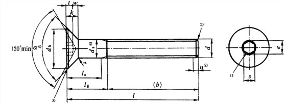 國(guó)標(biāo)號(hào)gb/70.3-2000內(nèi)六角沉頭螺絲，